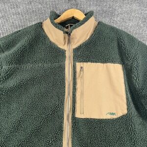 Mountain Khakis Jacket Mens 2XLT Green Sherpa Fleece Full Zip Pockets Lined